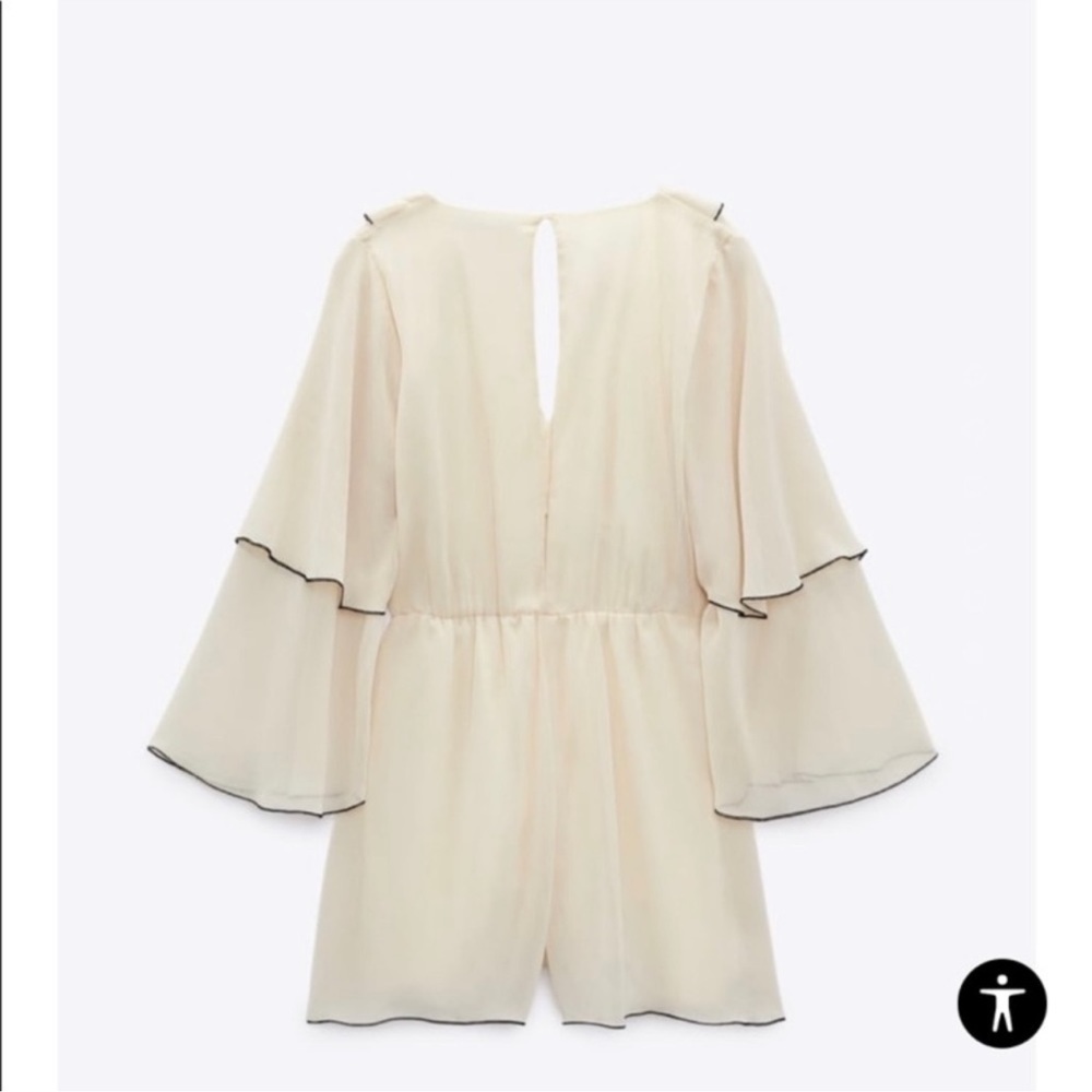 Zara contrast ruffled chic jumpsuit / romper XL - Picture 3 of 5